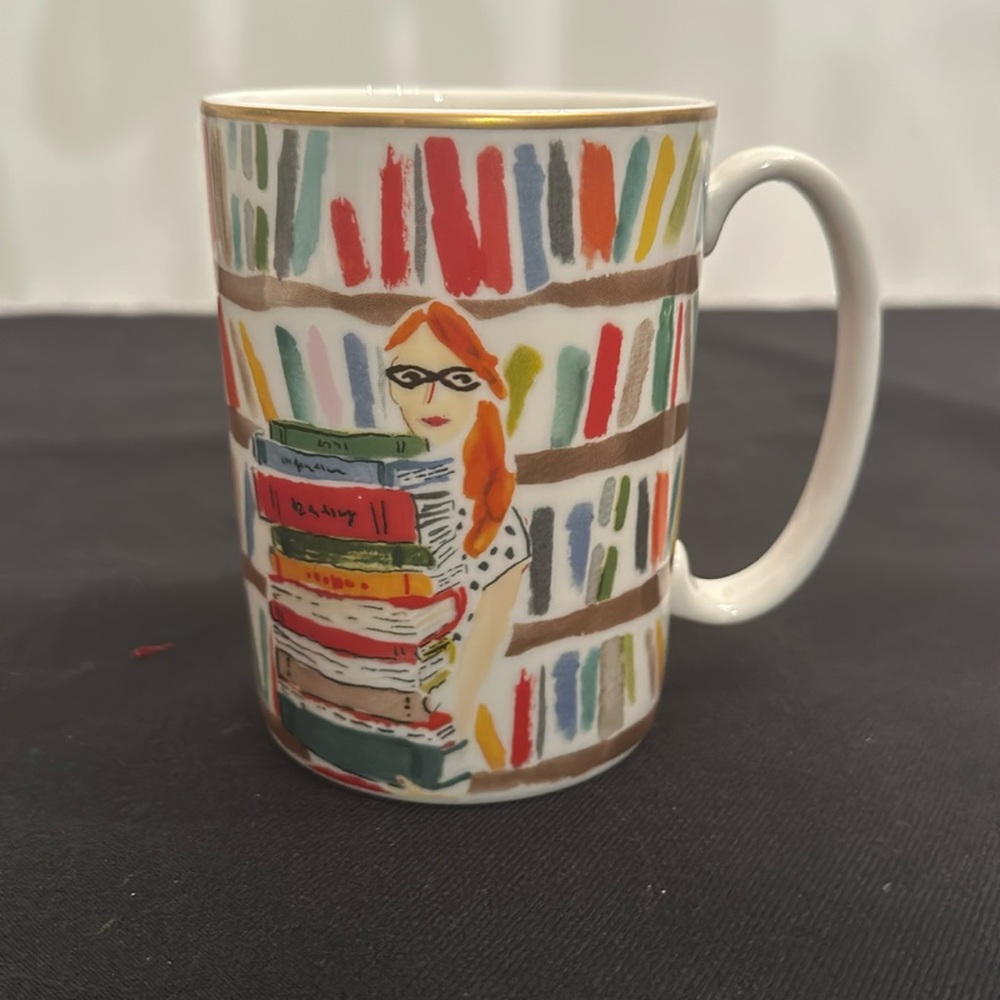 Kate Spade New York Illustrated library books Mug by Lenox.